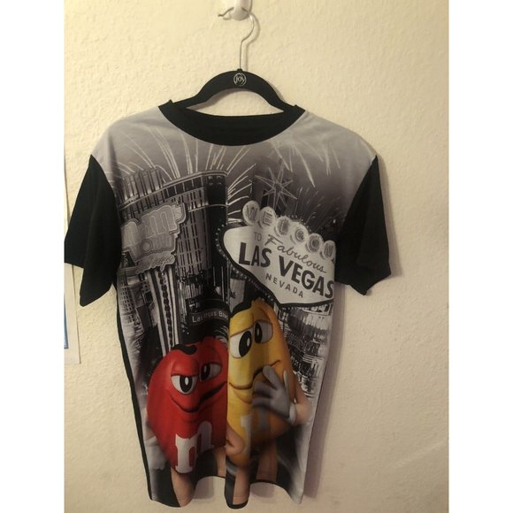 M&M Shirt Mens Medium Black Las Vegas Short Sleeve - Picture 1 of 5